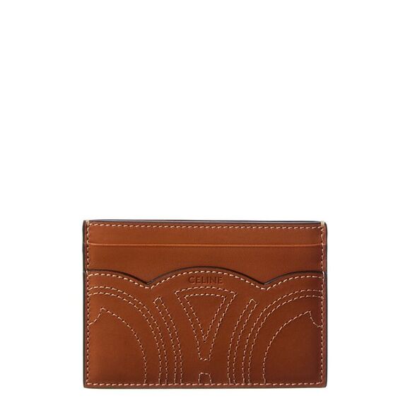 Celine Leather Card Holder, Brown - Picture 1 of 3